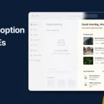 Intranet adoption for UK SMEs: a personalised intranet homepage with news, quick links, staff tasks and a rising quarterly adoption chart.
