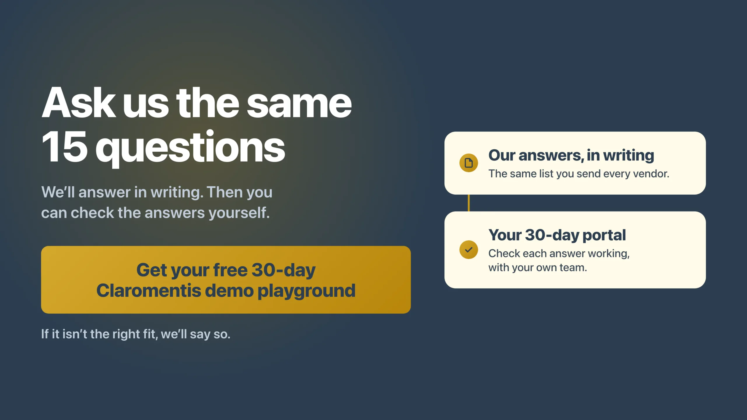 Invitation to ask Techspire IT the same questions and check the answers in a free 30-day Claromentis demo playground